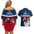 France Rugby Couples Matching Off Shoulder Short Dress and Hawaiian Shirt World Cup Allez Les Bleus 2023 Mascot - Wonder Print Shop