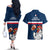 France Rugby Couples Matching Off The Shoulder Long Sleeve Dress and Hawaiian Shirt World Cup Allez Les Bleus 2023 Mascot - Wonder Print Shop