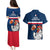 France Rugby Couples Matching Puletasi Dress and Hawaiian Shirt World Cup Allez Les Bleus 2023 Mascot - Wonder Print Shop