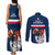 France Rugby Couples Matching Tank Maxi Dress and Long Sleeve Button Shirts World Cup Allez Les Bleus 2023 Mascot - Wonder Print Shop