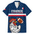 France Rugby Family Matching Off Shoulder Long Sleeve Dress and Hawaiian Shirt World Cup Allez Les Bleus 2023 Mascot - Wonder Print Shop