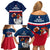 France Rugby Family Matching Off Shoulder Short Dress and Hawaiian Shirt World Cup Allez Les Bleus 2023 Mascot - Wonder Print Shop