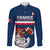 France Rugby Family Matching Short Sleeve Bodycon Dress and Hawaiian Shirt World Cup Allez Les Bleus 2023 Mascot - Wonder Print Shop