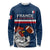 France Rugby Long Sleeve Shirt World Cup Allez Les Bleus 2023 Mascot - Wonder Print Shop