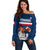 France Rugby Off Shoulder Sweater World Cup Allez Les Bleus 2023 Mascot - Wonder Print Shop