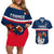 Custom France Rugby Couples Matching Off Shoulder Short Dress and Hawaiian Shirt World Cup Allez Les Bleus 2023 Mascot - Wonder Print Shop