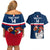 Custom France Rugby Couples Matching Off Shoulder Short Dress and Hawaiian Shirt World Cup Allez Les Bleus 2023 Mascot - Wonder Print Shop