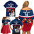 Custom France Rugby Family Matching Off Shoulder Short Dress and Hawaiian Shirt World Cup Allez Les Bleus 2023 Mascot - Wonder Print Shop