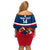 Custom France Rugby Family Matching Off Shoulder Short Dress and Hawaiian Shirt World Cup Allez Les Bleus 2023 Mascot - Wonder Print Shop