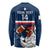 Custom France Rugby Long Sleeve Shirt World Cup Allez Les Bleus 2023 Mascot - Wonder Print Shop