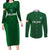 Ireland Rugby Couples Matching Long Sleeve Bodycon Dress and Long Sleeve Button Shirts 2023 Go Shamrock World Cup Irish Celtic Pattern - Wonder Print Shop