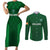 Ireland Rugby Couples Matching Short Sleeve Bodycon Dress and Long Sleeve Button Shirts 2023 Go Shamrock World Cup Irish Celtic Pattern - Wonder Print Shop