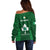 Ireland Rugby Off Shoulder Sweater 2023 Go Shamrock World Cup Irish Celtic Pattern - Wonder Print Shop