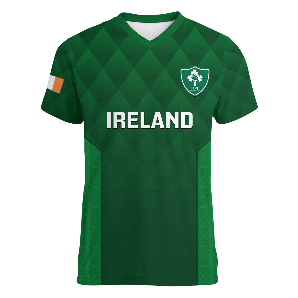 ireland-rugby-women-v-neck-t-shirt-2023-go-shamrock-world-cup-irish-celtic-pattern