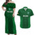 Custom Ireland Rugby Couples Matching Off Shoulder Maxi Dress and Hawaiian Shirt 2023 Go Shamrock World Cup Irish Celtic Pattern - Wonder Print Shop