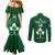 Custom Ireland Rugby Couples Matching Mermaid Dress and Long Sleeve Button Shirts 2023 Go Shamrock World Cup Irish Celtic Pattern LT14