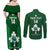 Custom Ireland Rugby Couples Matching Off Shoulder Maxi Dress and Long Sleeve Button Shirts 2023 Go Shamrock World Cup Irish Celtic Pattern - Wonder Print Shop