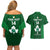 Custom Ireland Rugby Couples Matching Off Shoulder Short Dress and Hawaiian Shirt 2023 Go Shamrock World Cup Irish Celtic Pattern - Wonder Print Shop