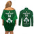 Custom Ireland Rugby Couples Matching Off Shoulder Short Dress and Long Sleeve Button Shirts 2023 Go Shamrock World Cup Irish Celtic Pattern - Wonder Print Shop