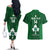 Custom Ireland Rugby Couples Matching Off The Shoulder Long Sleeve Dress and Hawaiian Shirt 2023 Go Shamrock World Cup Irish Celtic Pattern - Wonder Print Shop