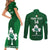 Custom Ireland Rugby Couples Matching Short Sleeve Bodycon Dress and Long Sleeve Button Shirts 2023 Go Shamrock World Cup Irish Celtic Pattern - Wonder Print Shop