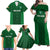 Custom Ireland Rugby Family Matching Off Shoulder Maxi Dress and Hawaiian Shirt 2023 Go Shamrock World Cup Irish Celtic Pattern - Wonder Print Shop