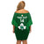 Custom Ireland Rugby Family Matching Off Shoulder Short Dress and Hawaiian Shirt 2023 Go Shamrock World Cup Irish Celtic Pattern - Wonder Print Shop