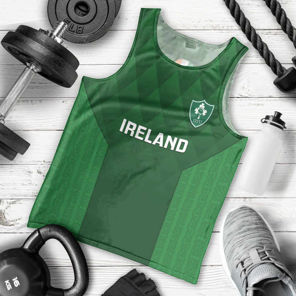 Custom Ireland Rugby Men Tank Top 2023 Go Shamrock World Cup Irish Celtic Pattern - Wonder Print Shop