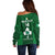 Custom Ireland Rugby Off Shoulder Sweater 2023 Go Shamrock World Cup Irish Celtic Pattern - Wonder Print Shop