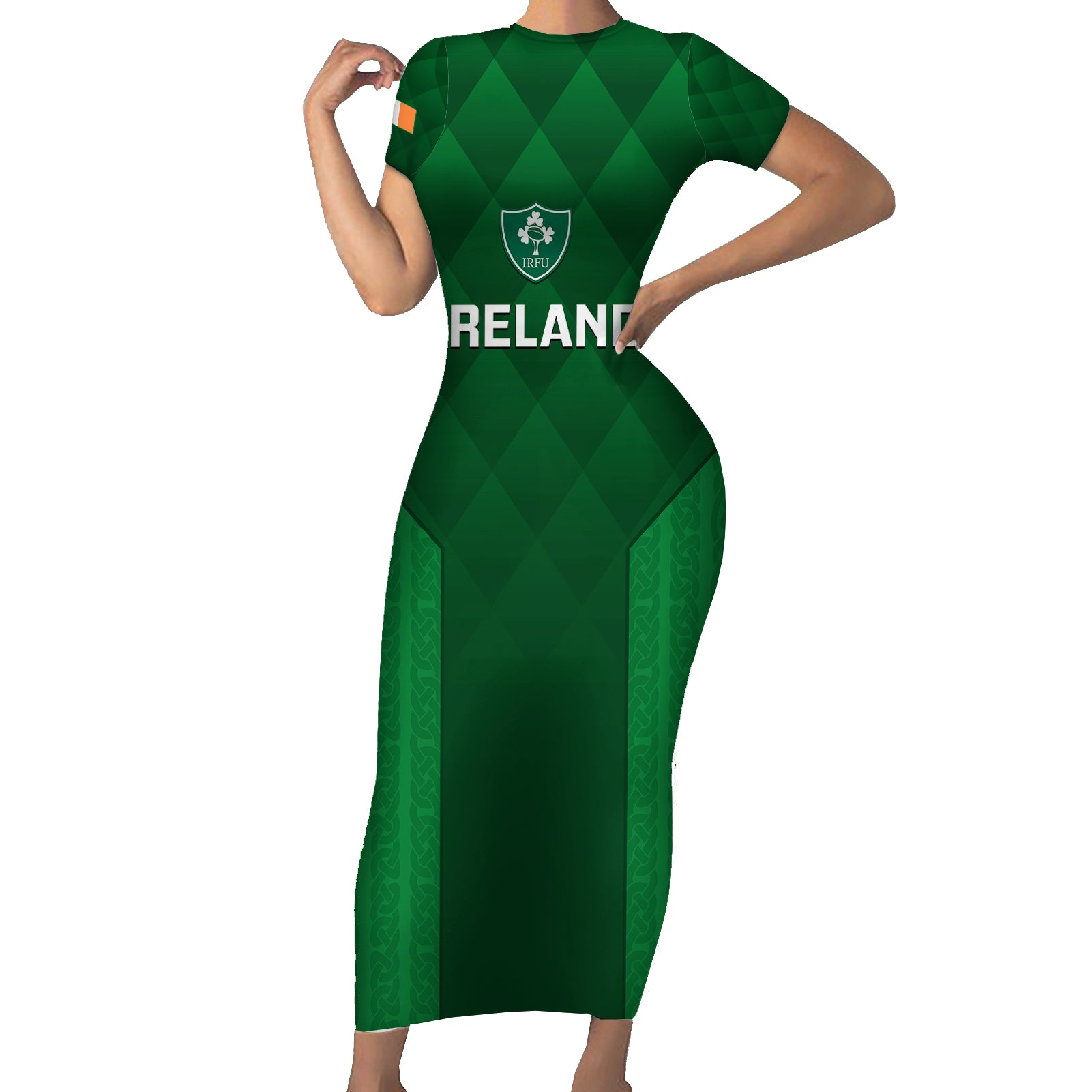 custom-ireland-rugby-short-sleeve-bodycon-dress-2023-go-shamrock-world-cup-irish-celtic-pattern