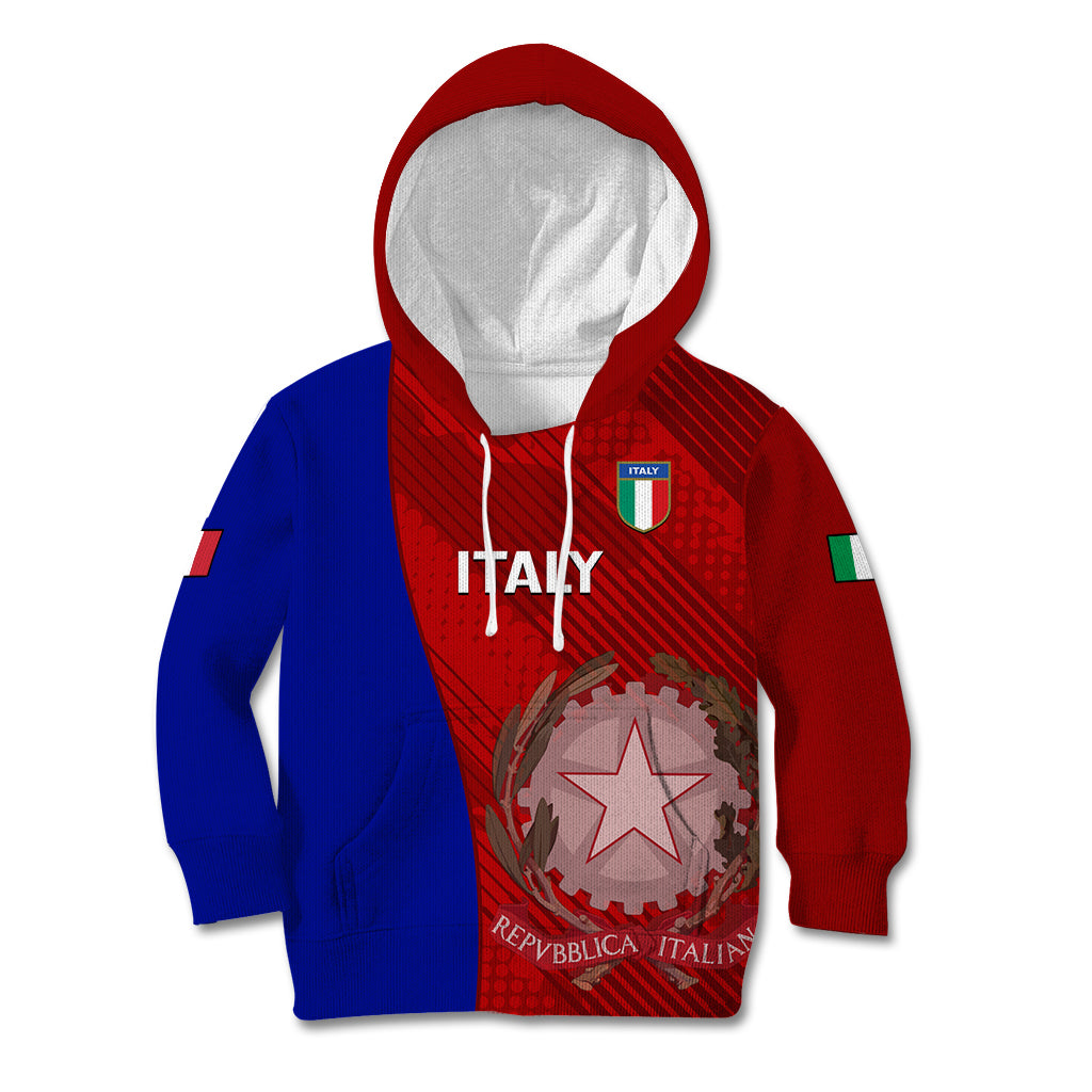 Italy Rugby Kid Hoodie 2023 The Blues Grunge Style - Wonder Print Shop