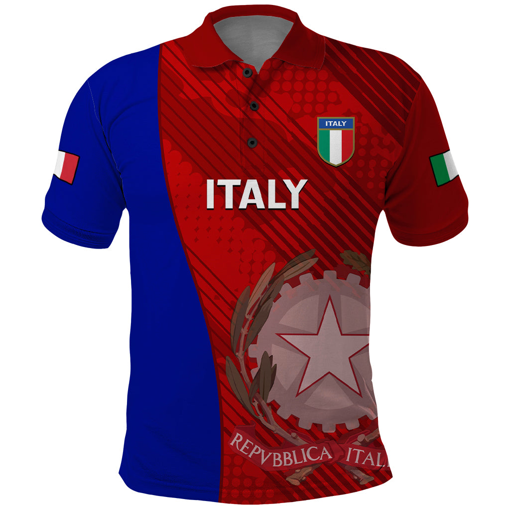 Italy Rugby Polo Shirt 2023 The Blues Grunge Style - Wonder Print Shop