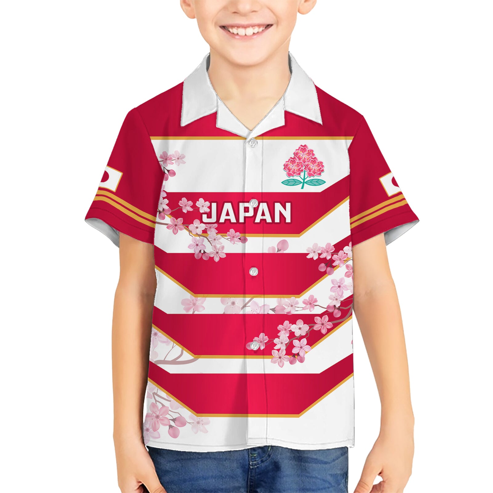 Japan Rugby Kid Hawaiian Shirt 2023 Go Cherry Blossoms World Cup - Wonder Print Shop