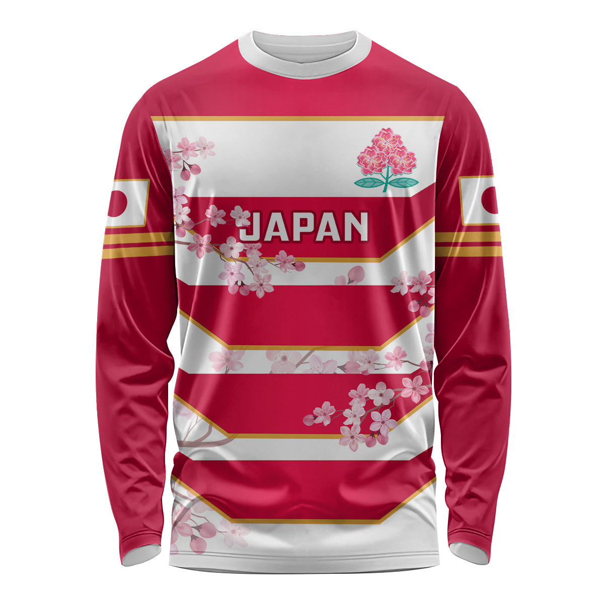 Custom Japan Rugby Long Sleeve Shirt 2023 Go Cherry Blossoms World Cup - Wonder Print Shop