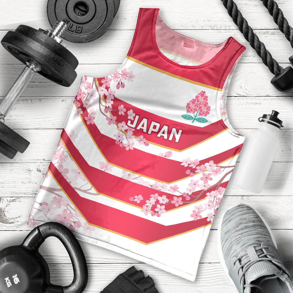 Custom Japan Rugby Men Tank Top 2023 Go Cherry Blossoms World Cup - Wonder Print Shop