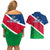 Namibia Rugby Couples Matching Off Shoulder Short Dress and Hawaiian Shirt 2023 Welwitschias Flag Style - Wonder Print Shop