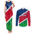 Namibia Rugby Couples Matching Tank Maxi Dress and Long Sleeve Button Shirts 2023 Welwitschias Flag Style - Wonder Print Shop