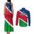 Namibia Rugby Couples Matching Tank Maxi Dress and Long Sleeve Button Shirts 2023 Welwitschias Flag Style - Wonder Print Shop