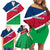 Namibia Rugby Family Matching Off Shoulder Short Dress and Hawaiian Shirt 2023 Welwitschias Flag Style - Wonder Print Shop