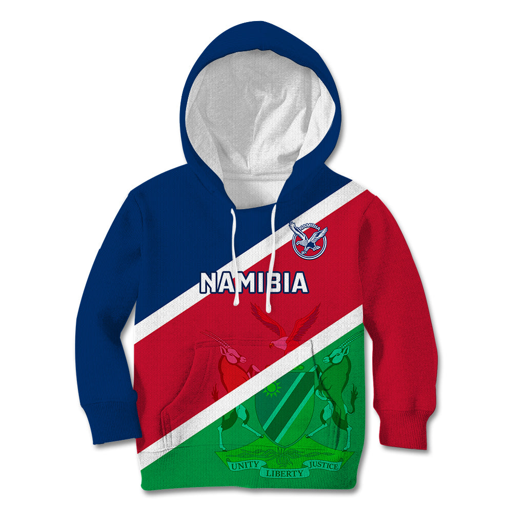 Namibia Rugby Kid Hoodie 2023 Welwitschias Flag Style - Wonder Print Shop