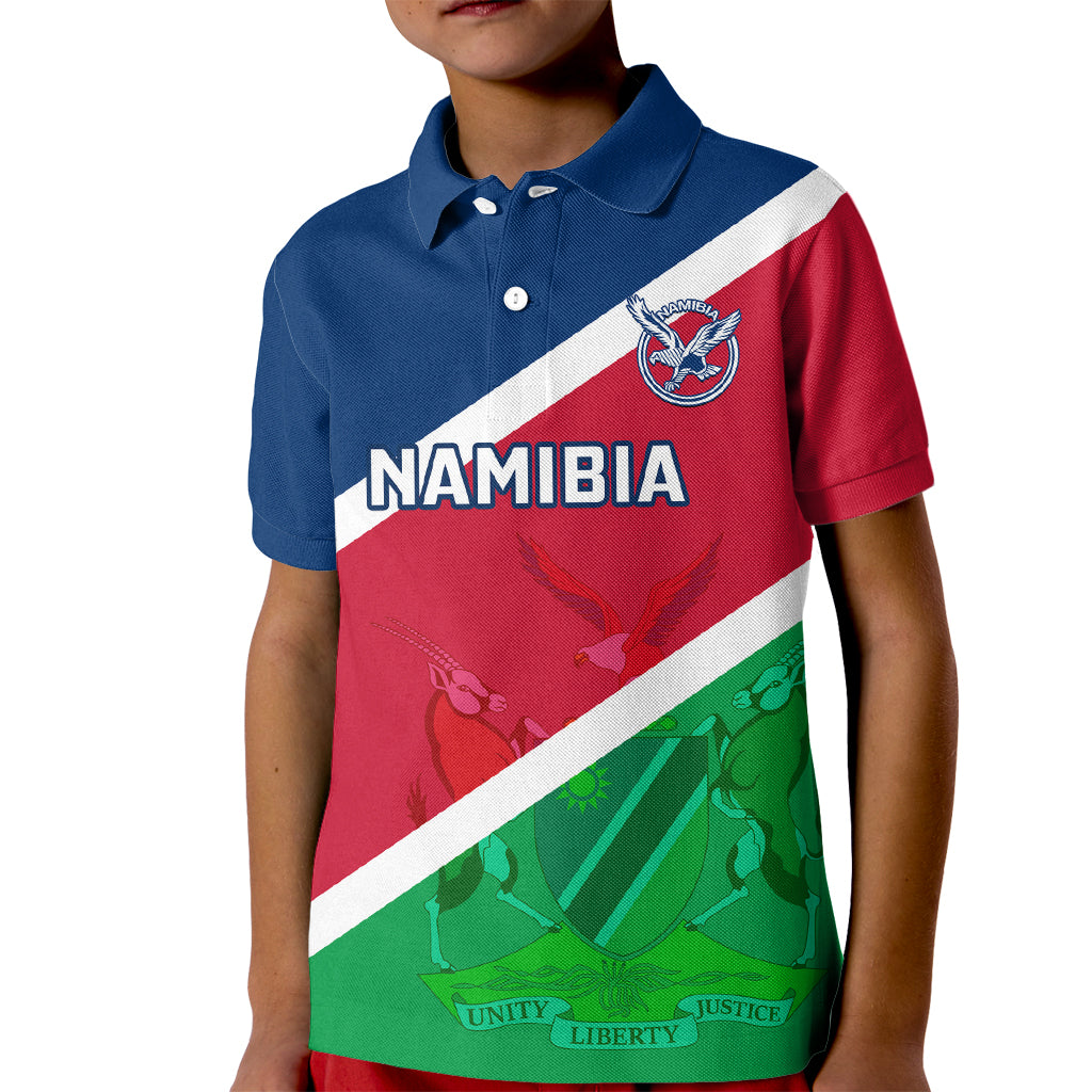 Namibia Rugby Kid Polo Shirt 2023 Welwitschias Flag Style - Wonder Print Shop