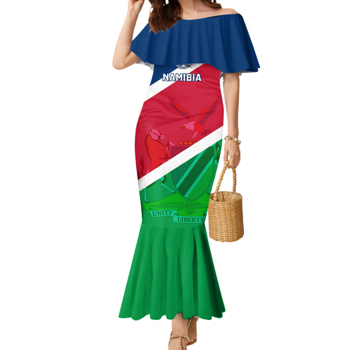 Namibia Rugby Mermaid Dress 2023 Welwitschias Flag Style - Wonder Print Shop