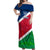 Namibia Rugby Off Shoulder Maxi Dress 2023 Welwitschias Flag Style - Wonder Print Shop