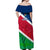 Namibia Rugby Off Shoulder Maxi Dress 2023 Welwitschias Flag Style - Wonder Print Shop