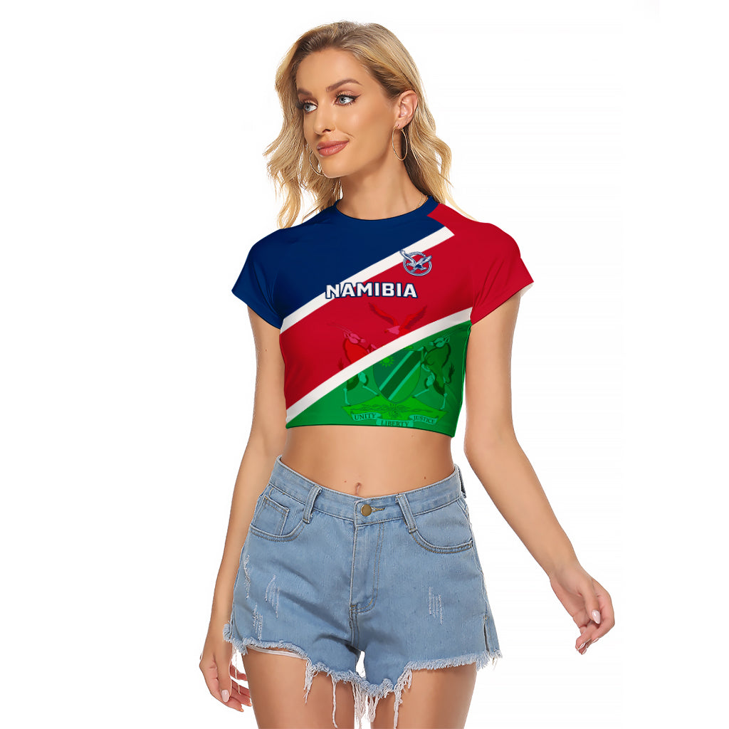 Namibia Rugby Raglan Cropped T Shirt 2023 Welwitschias Flag Style - Wonder Print Shop