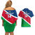 Custom Namibia Rugby Couples Matching Off Shoulder Short Dress and Hawaiian Shirt 2023 Welwitschias Flag Style - Wonder Print Shop