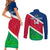 Custom Namibia Rugby Couples Matching Short Sleeve Bodycon Dress and Long Sleeve Button Shirts 2023 Welwitschias Flag Style - Wonder Print Shop