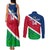 Custom Namibia Rugby Couples Matching Tank Maxi Dress and Long Sleeve Button Shirts 2023 Welwitschias Flag Style - Wonder Print Shop