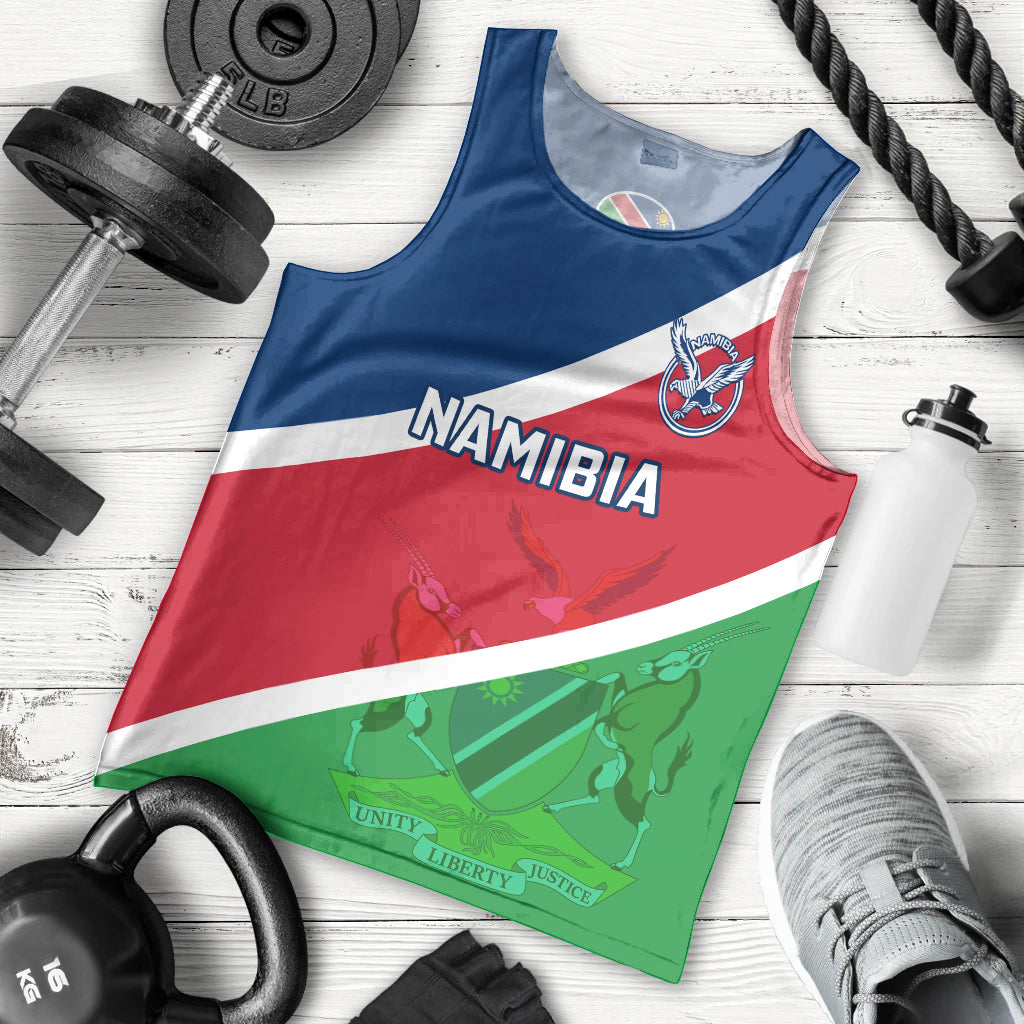 Custom Namibia Rugby Men Tank Top 2023 Welwitschias Flag Style - Wonder Print Shop