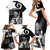 New Zealand Silver Fern Rugby Family Matching Short Sleeve Bodycon Dress and Hawaiian Shirt Go Champions NZ All Black Maori Koru - Wonder Print Shop